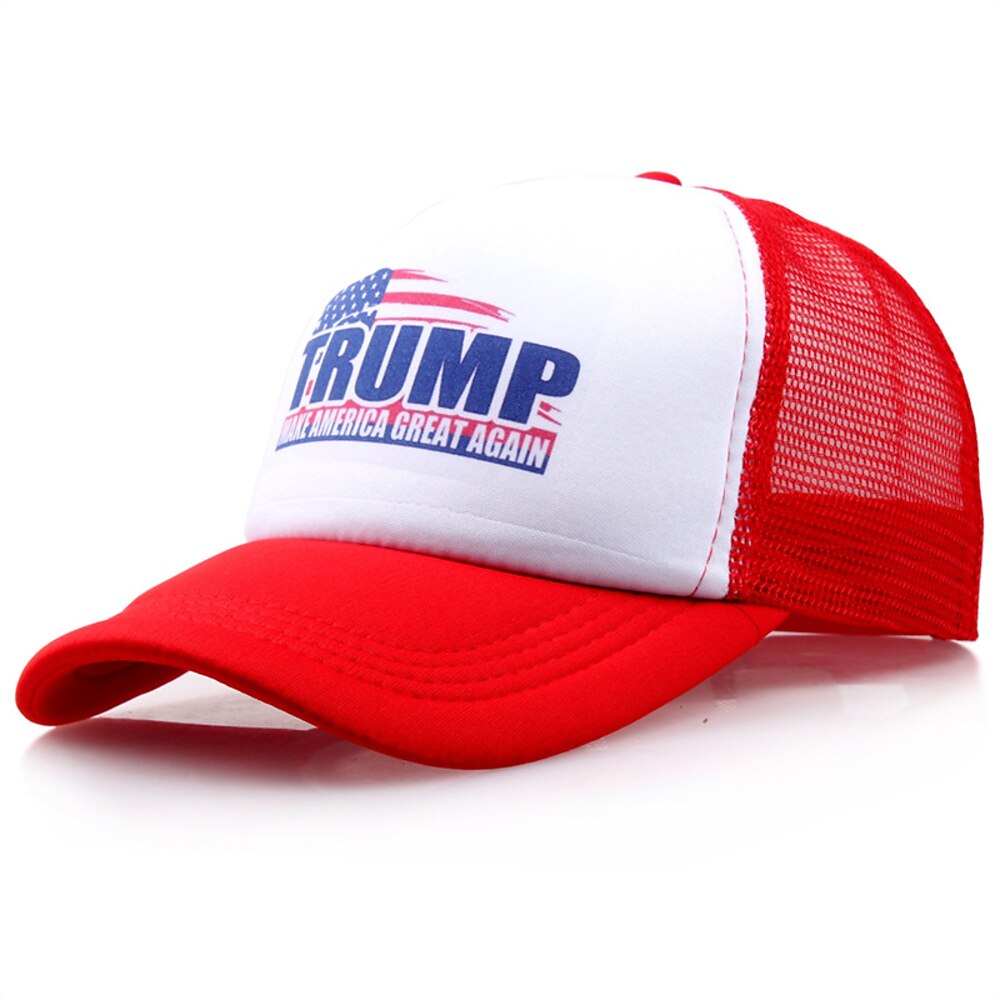 Trump-Mütze für Herren, Make America Great Again, Baseballkappe, Sonnenhut, Hut, schwarz-weiß, Polyester, Spleißdruck, modisch, lässig, Straße, täglich, Farbblock, Buchstaben, verstellbar, Sonnenschutz, atmungsaktiv Lightinthebox