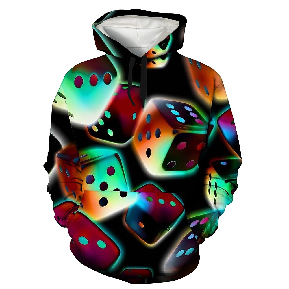 Herren Graphic Hoodie Sweatshirt Kapuze Hoodies Pullover Hoodie Sweatshirt Kapuze Langarm Sweatshirt mit Kapuze Mit Kapuze Cool 3D-Druck Grün / Rot Dunkelviolett / Hellpurpurn Herbst Winter Designer Lightinthebox