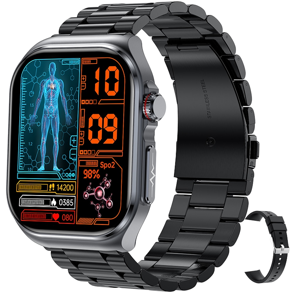 iMosi ET585 Smartwatch 2.04 Zoll Smartwatch Fitnessuhr Bluetooth EKG PPG Temperaturüberwachung Schrittzähler Kompatibel mit Android iOS Damen Herren Freisprechanlage Wasserdicht Mediensteuerung IP68 Lightinthebox