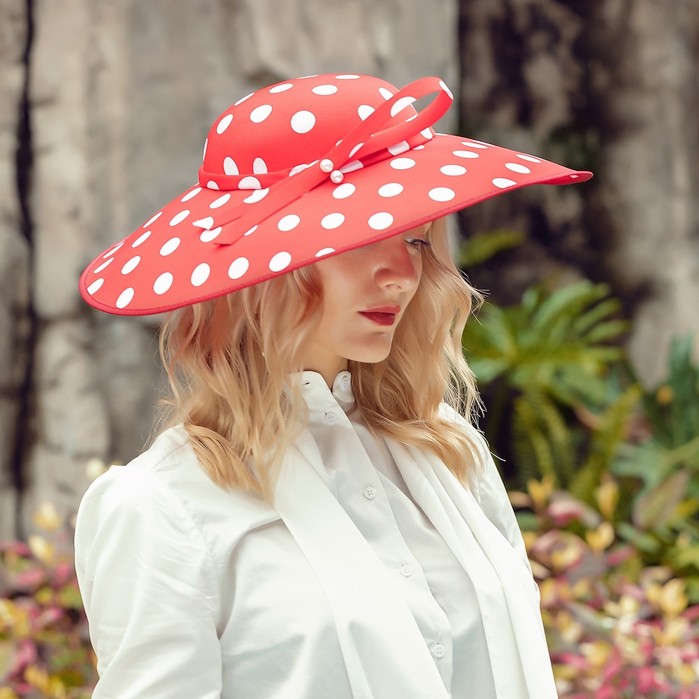 Hüte Faser Bowler / Glockenhut Sonnenhut Zylinderhut Hochzeit Teeparty elegant süß mit Schleife gepunktet Kopfbedeckung Kopfbedeckung Lightinthebox