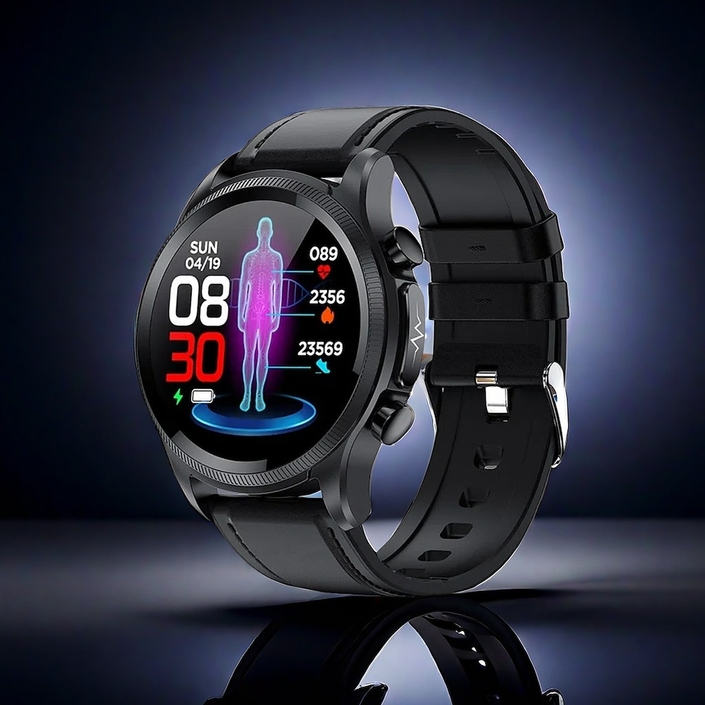 696 E400 Smartwatch 1.39 Zoll Smart-Armband Bluetooth EKG PPG Temperaturüberwachung Schrittzähler Kompatibel mit Android iOS Herren Nachrichterinnerung IP 67 31 mm Uhrengehäuse Lightinthebox