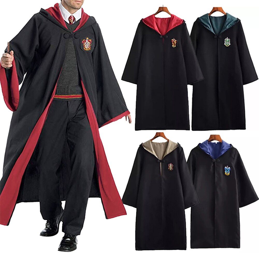 Zauberer Hexengewand Hogwarts Zauberwelt Kostüm Gryffindor Slytherin Ravenclaw Umhang Erwachsene Kinderfilm Cosplay Halloween Karnevalskostüm Lightinthebox