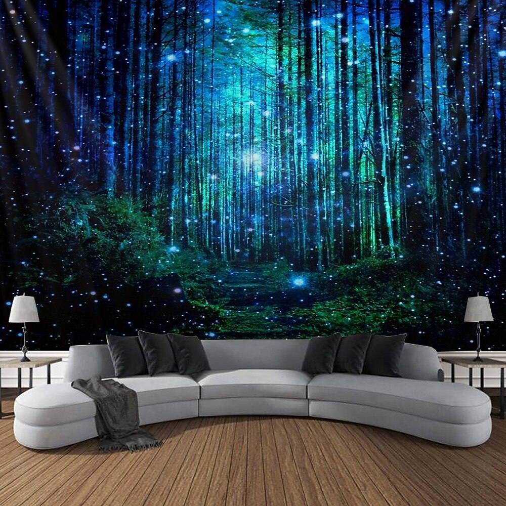 Landschaft großer Wandteppich Wald Licht Kunst Dekor Decke Vorhang hängen Zuhause Schlafzimmer Wohnzimmer Dekoration Polyester Wandtuch XXL Natur Lightinthebox