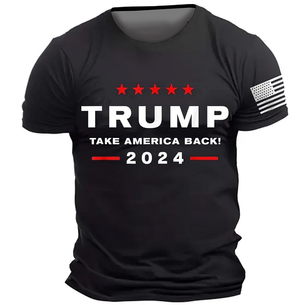 Herren Trump T-Shirt Make America Great Again Kurzarm T-Shirt 3D-Druck Rundhalsshirt Retro Vintage Casual Street Casual Bar Schwarz Blau Grün Frühling Sommer Kleidung Lightinthebox