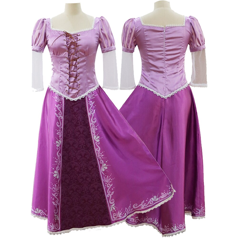 Rapunzel Prinzessin Kleid Cosplay Kostüm Damen Mädchen Film Cosplay Cosplay Karneval Maskerade Veranstaltung / Fest Maskerade Lightinthebox