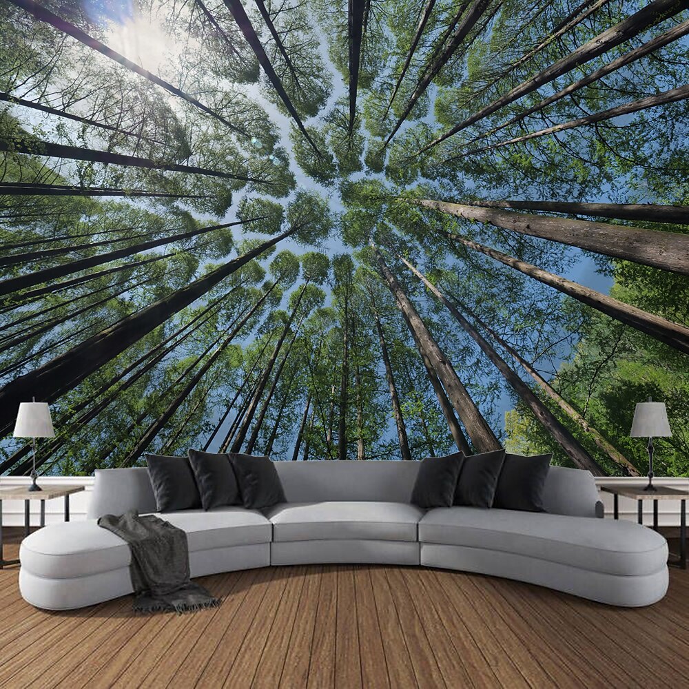 Wald große Bäume hängen Wandteppich Kunst große Wandteppich Wandbild Dekor Fotografie Hintergrund Decke Vorhang Haus Schlafzimmer Wohnzimmer Dekoration Wandtuch XXL Natur Lightinthebox