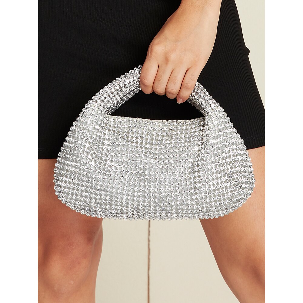 Damenhandtasche mit silbernem Strass - funkelnde Abend-Clutch für Partys, Hochzeiten und formelle Anlässe Lightinthebox