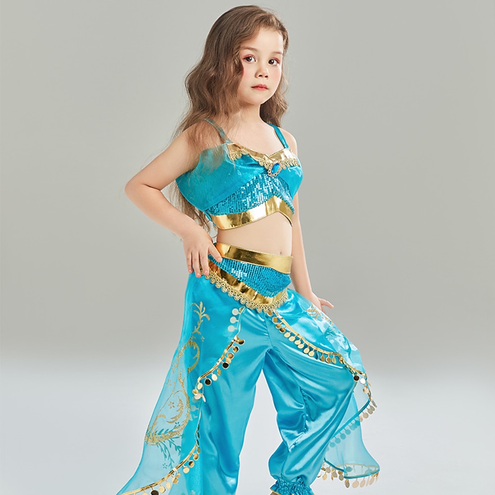 Aladdin Märchen Prinzessin Jasmin Austattungen Motto-Party-Kostüm Mädchen Film Cosplay Cosplay Karneval Party / Abend Lightinthebox