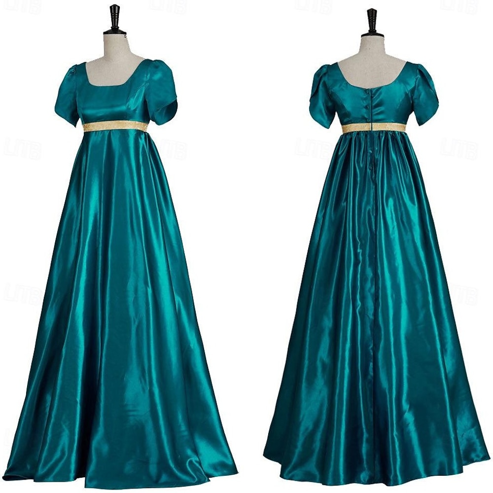 Retro Vintage Viktorianisch Mittelalterlich Renaissance 19. Jahrhundert Kleid Ballkleid Kleid im Regency-Stil Boden-Länge Prinzessin Damen Halloween Leistung Abiball LARP Kleid Lightinthebox