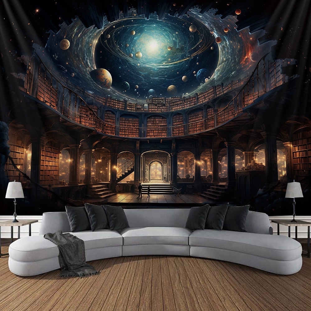 Fantasy-Planetarium-Hängeteppich, Wandkunst, großer Wandteppich, Wanddekoration, Fotografie, Hintergrund, Decke, Vorhang, Zuhause, Schlafzimmer, Wohnzimmer, Dekoration Wandtuch XXL Natur Lightinthebox