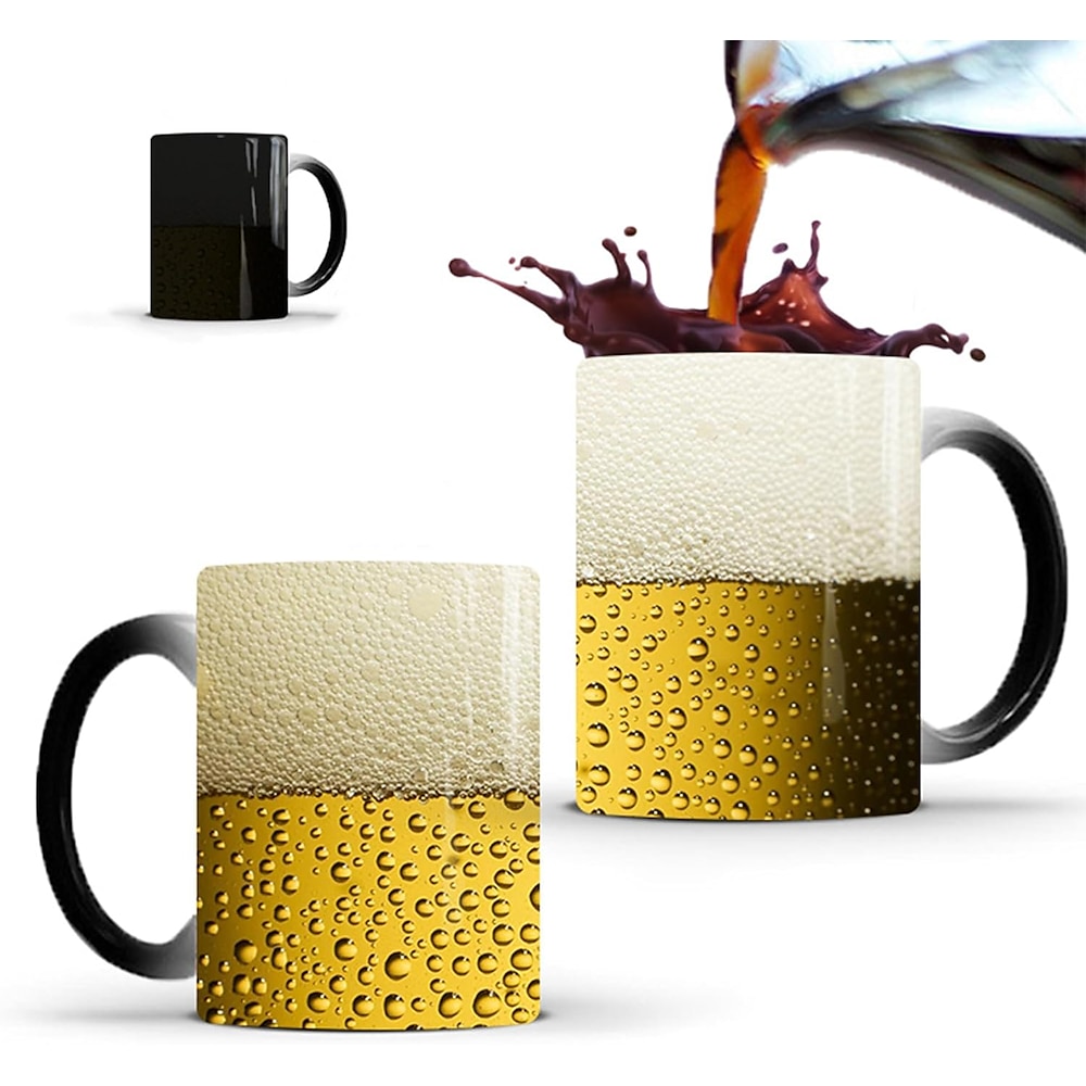 magische Kaffeetasse als Oktoberfest-Geschenk - magische Biertasse, Festivaltasse, heiße Flüssigkeit hinzufügen und die magische Biertasse erscheint - 12 oz lustige Keramiktasse Lightinthebox