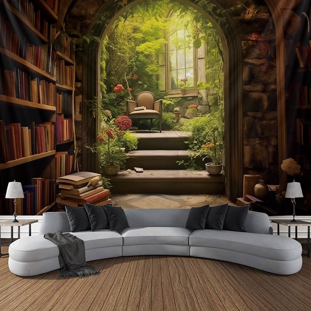 Landschaft Vintage hängen Wandteppich Bauernhaus Wand Kunst große Wandbild Dekor Fotografie Hintergrund Decke Haus Schlafzimmer Wohnzimmer Dekoration Bücherrega Höhle Wandtuch XXL Natur Lightinthebox