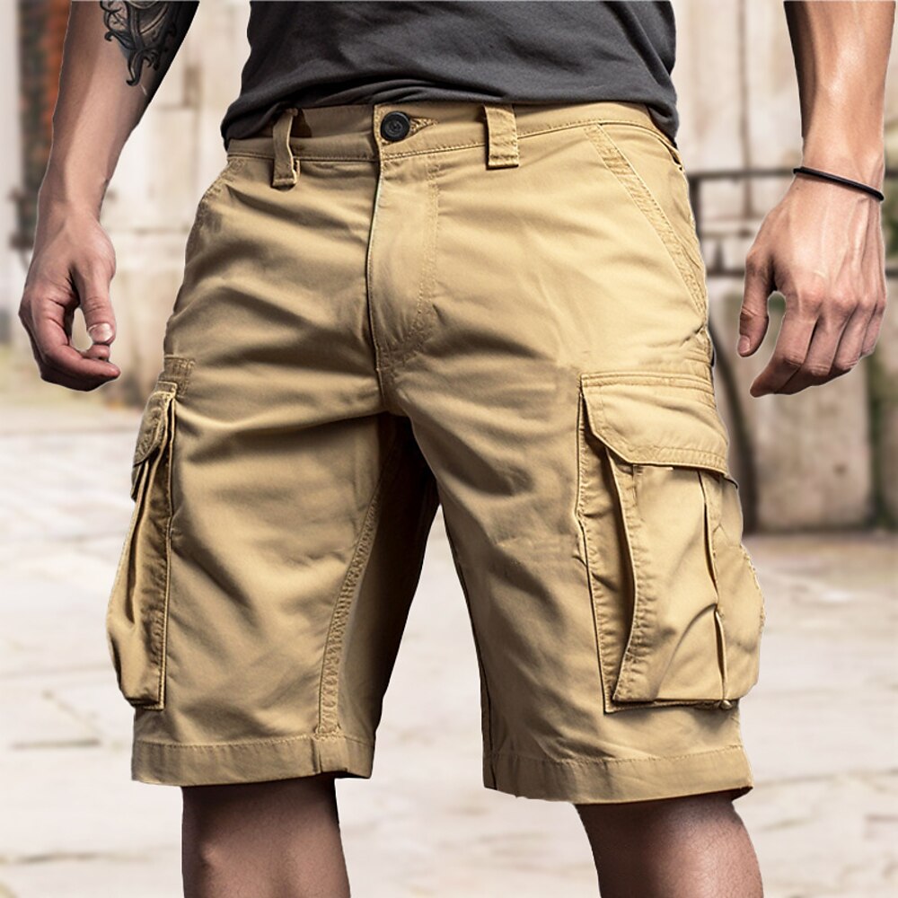 Herren Taktische Shorts Cargo Shorts Kurze Hosen Shorts Kurze Hosen Knopf Integrierter Kordelzug Multi Pocket Glatt tragbar Kurz Outdoor Täglich Campen und Wandern Modisch Klassisch Schwarz Weiß Lightinthebox