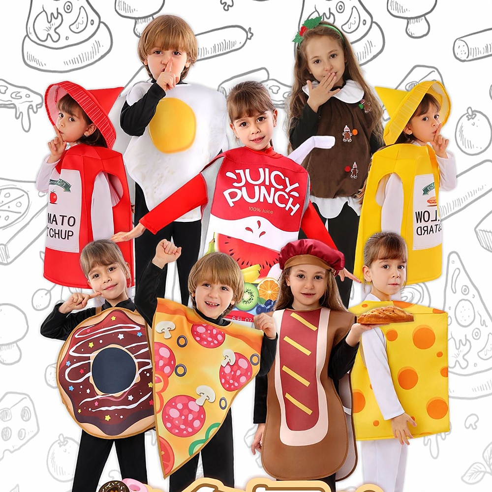 Gourmet Faschingskostüme Cosplay Kostüm Halloween-Gruppen-Familienkostüme Kinder Jungen Mädchen Lustiges Kostüm Leistung Karneval Maskerade Einfaches Karnevalskostüm Lightinthebox