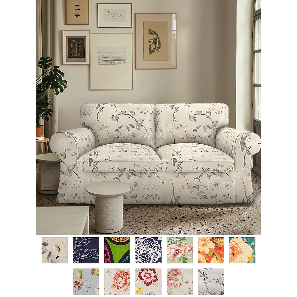 Loveseat 2-Sitzer Sofa Bezug floral Abdeckung maßgefertigt 100% Baumwolle weich und langlebig maschinenwaschbar für einfache Pflege Lightinthebox