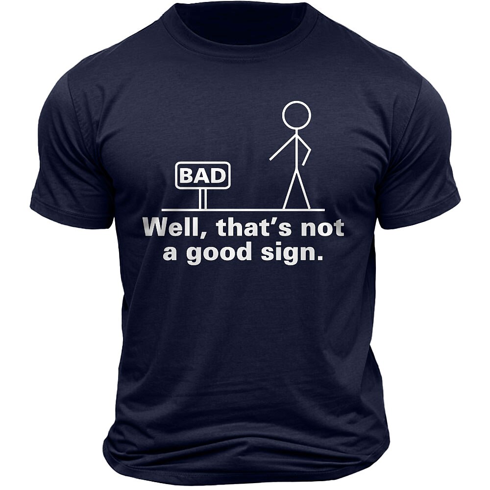 Herren Mit Buchstaben bedruckt Lustig T Shirt T-Shirt 100% Baumwolle Kurzarm Grafik Hemd Schwarz Dunkelgrau Armeegrün Bequemes T-Shirt Straße Sport im Freien Modedesigner-Kleidung Lightinthebox