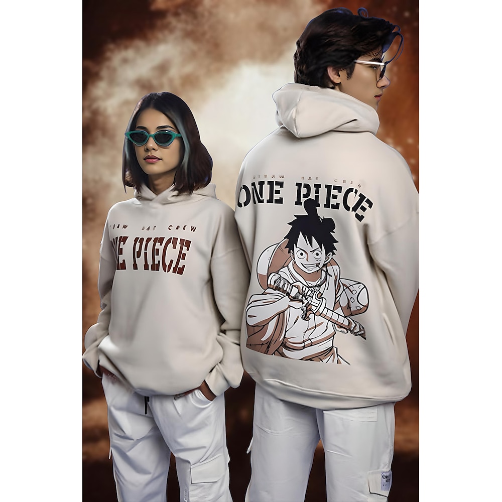 One Piece Affe D. Ruffy Kapuzenshirt Pullover Bedruckt Grafik Für Paar Herren Damen Erwachsene Maskerade Heißprägen Party Casual Lightinthebox