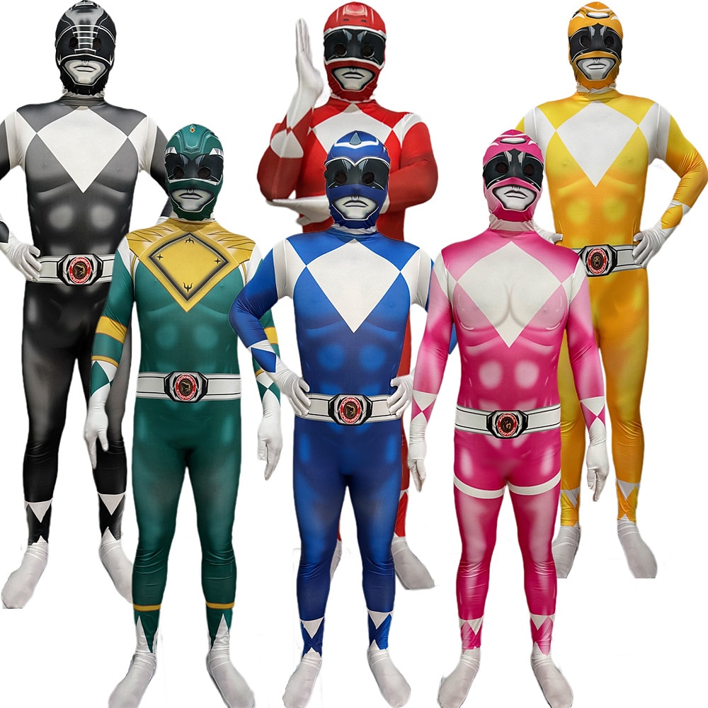 Mächtige Morphin Power Rangers Tommy Oliver Cosplay Kostüm Jumpsuit Herren Damen Jungen Film Cosplay Cosplay Karneval Maskerade Veranstaltung / Fest Maskerade Lightinthebox