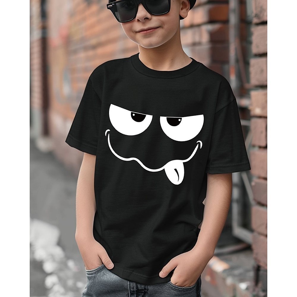 Jungen 3D Karikatur T-Shirt Kurzarm Sommer Frühling Modisch Basic 100% Baumwolle kinderkleidung 4-12 Jahre Rundhalsausschnitt Outdoor Casual Täglich Regular Fit Lightinthebox