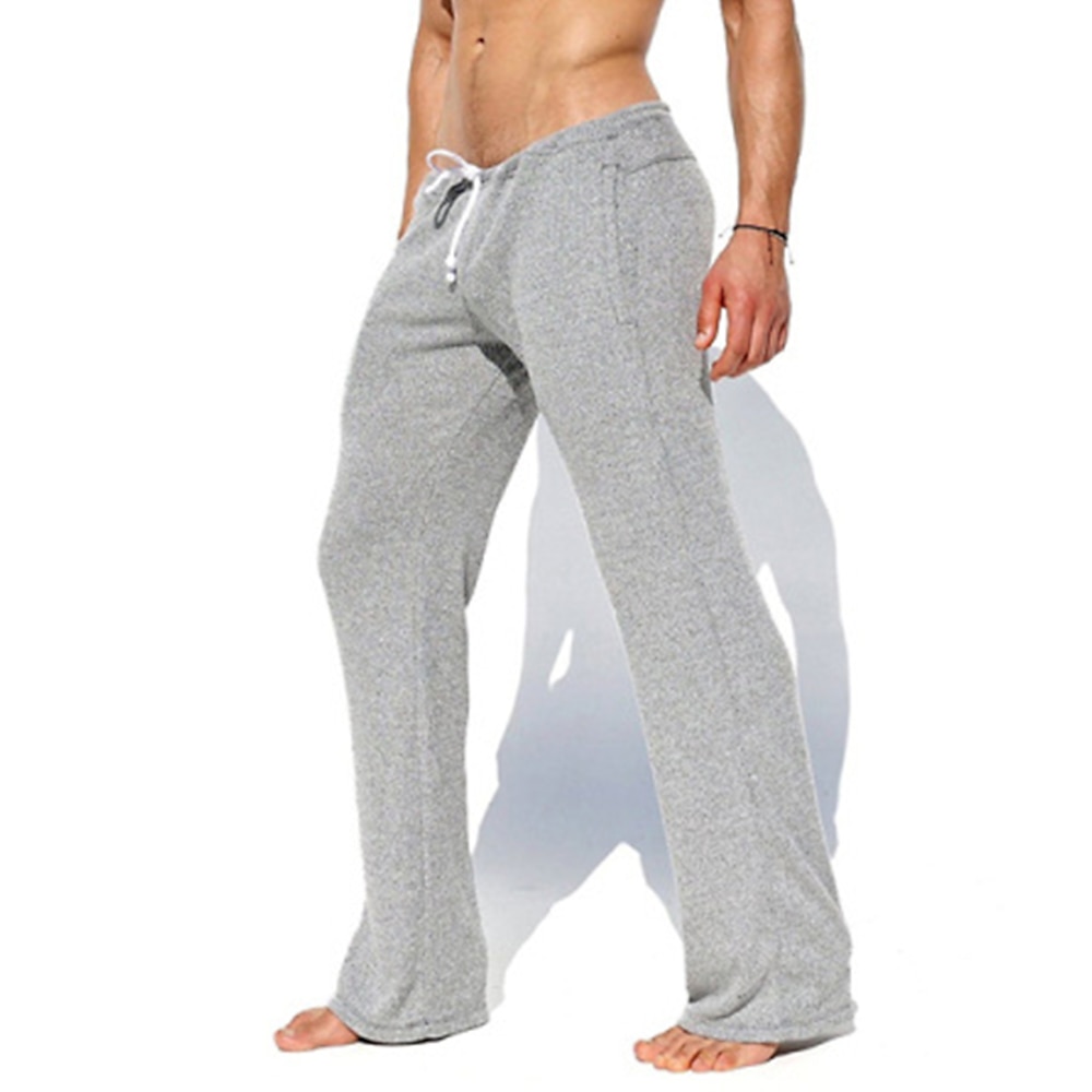 Herren Jogginghose Trainingshose Hose Hosen Freizeithose Kordelzug Elastische Taille Glatt Komfort Weich In voller Länge Yoga Täglich Fitnessstudio Sport Athleisure Hellgrau Dunkelgray Mikro-elastisch Lightinthebox