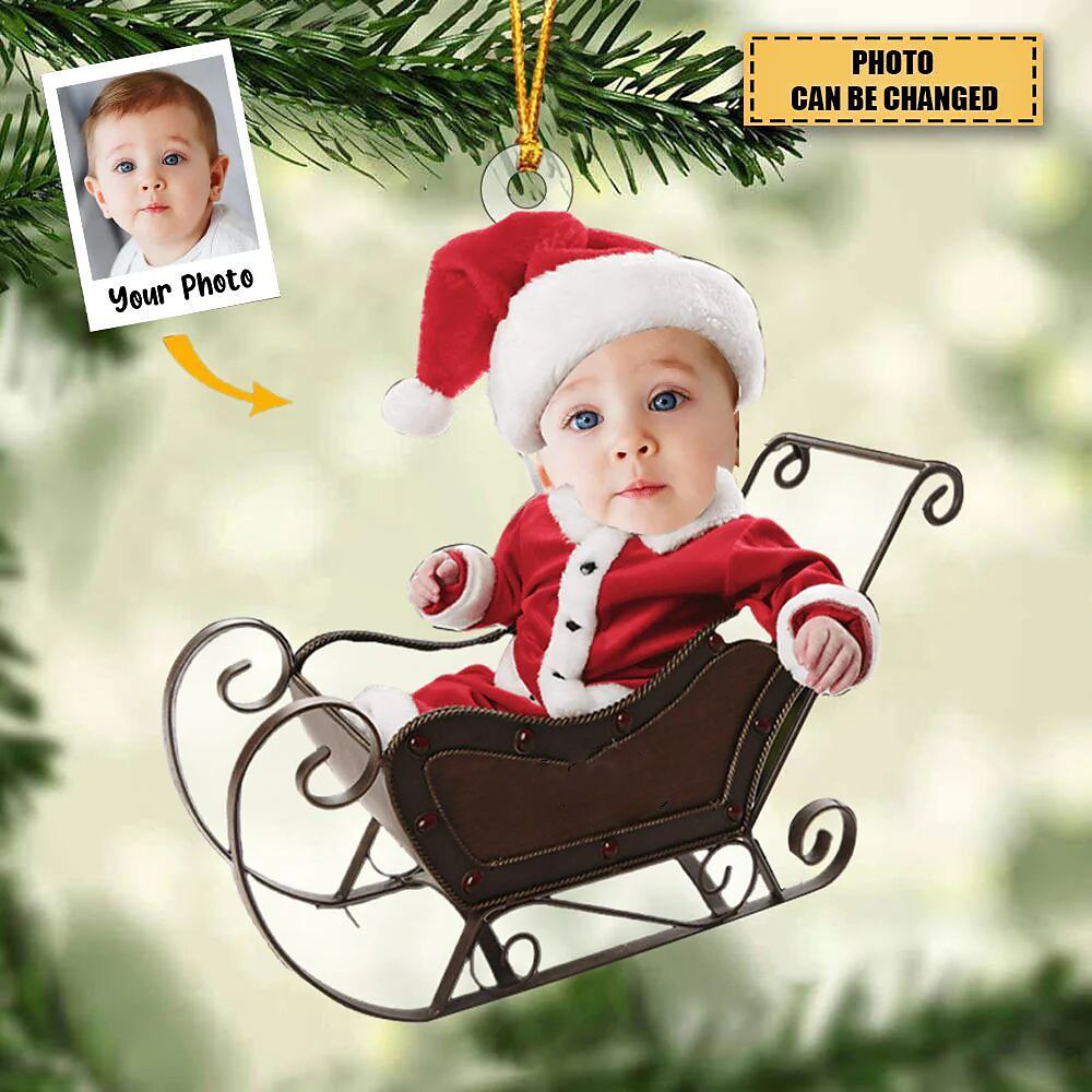 Personalisierter Foto-Weihnachtsschmuck aus Acryl mit 2D-Babygesicht, Christbaumschmuck, Weihnachtsdekoration, hängende Anhänger, Geschenke Lightinthebox