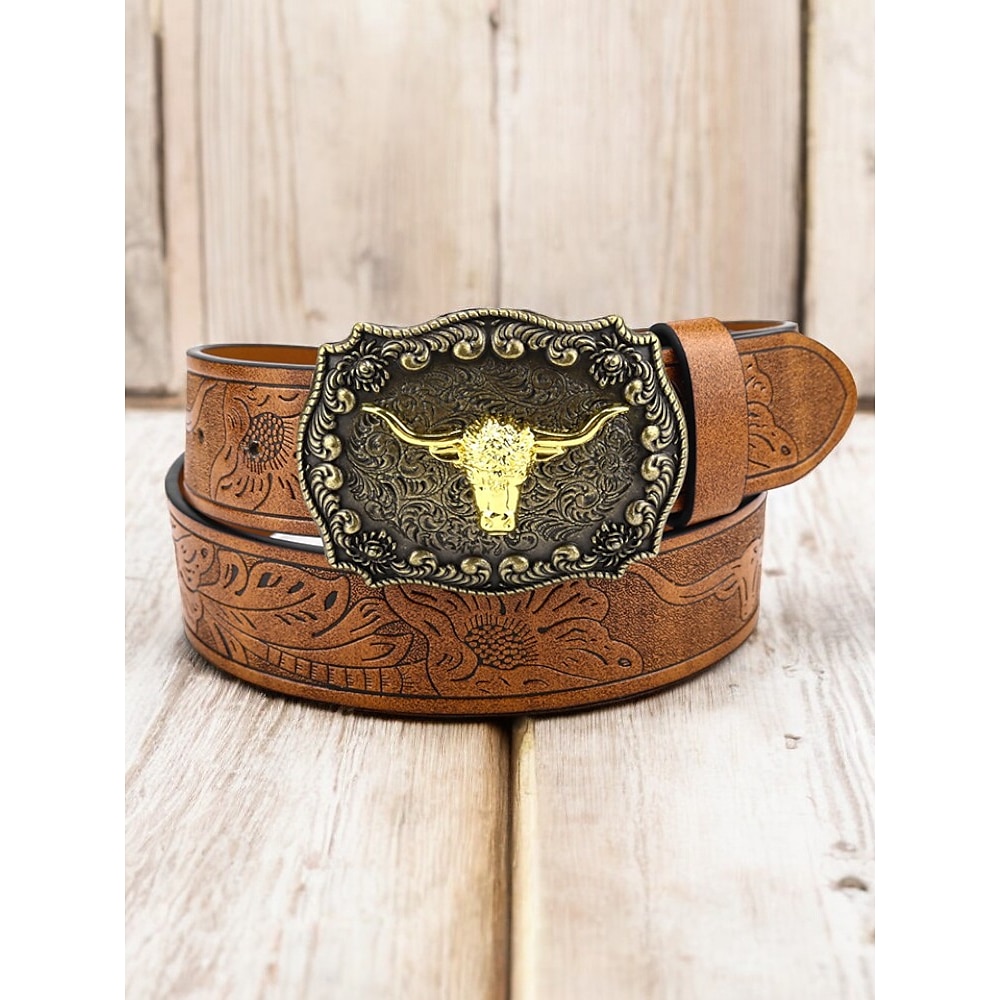 Herren Braun Veganes Leder Vintage Western-Cowboy Lightinthebox