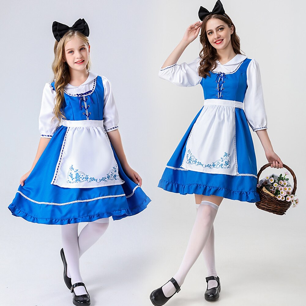 Alice in Wonderland Alice Kleid Halloween-Gruppen-Familienkostüme kinderkleidung Erwachsene Damen Mädchen Party Halloween Karneval Einfaches Karnevalskostüm Lightinthebox