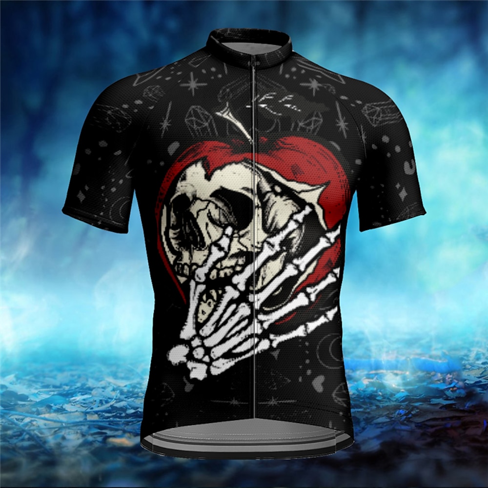 Herren Radtrikot fahrradbekleidung Fahrradtrikot Kurzarm Fahhrad T-Shirt Trikot mit 3 Gesäßtaschen MTB Mountain Atmungsaktiv Schnelltrocknend Anatomisches Design Schweißtransportierend Schwarz Rot Lightinthebox