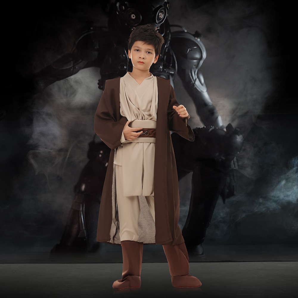 Obi Wan Kenobi Anakin Skywalker Jedi Ritter Cosplay Kostüm Austattungen Kinder Jungen Film / Fernsehen Thema Kostüme Party / Abend Maskerade Einfaches Karnevalskostüm Lightinthebox