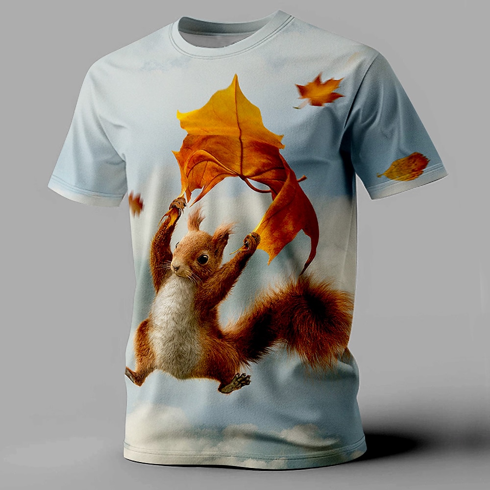Herren Tier Lustig T Shirt Kurzarm T-Shirt 3D-Druck Rundhalsausschnitt Hemd Retro Vintage Brautkleider schlicht Streetstyle Sports Outdoor Festtage Ausgehen Weiß Frühling Sommer Bekleidung S M L XL Lightinthebox