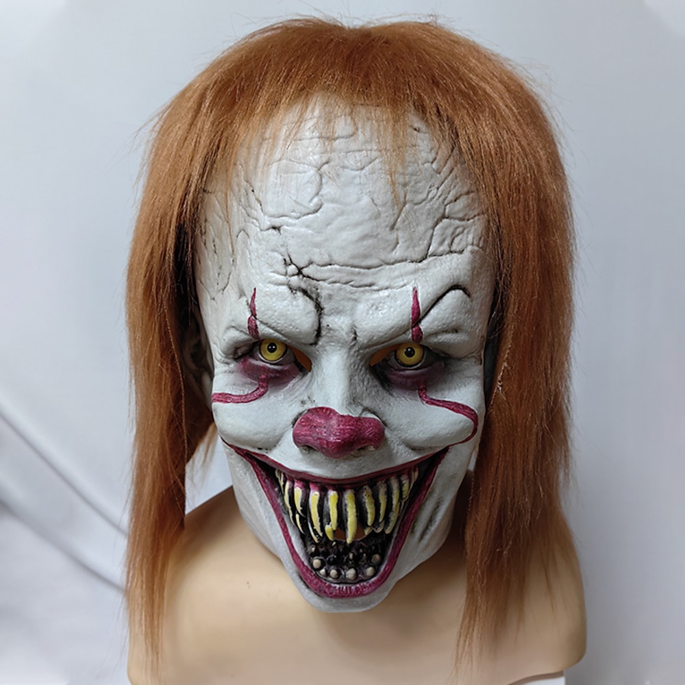 Halloween Pennywise Killerclown Maske Haloween Figuren Erwachsene Herren Damen Unisex Grusel Gruseliges Kostüm Halloween Karneval Einfaches Karnevalskostüm Lightinthebox