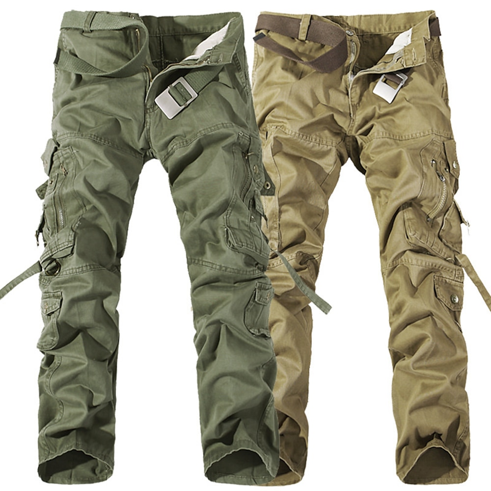 Herren Cargohose Cargohosen Taktische Hose Hose Hosen Knopf Multi Pocket Glatt tragbar Outdoor Täglich Campen und Wandern Modisch Klassisch Gras-Grün Schwarz Lightinthebox