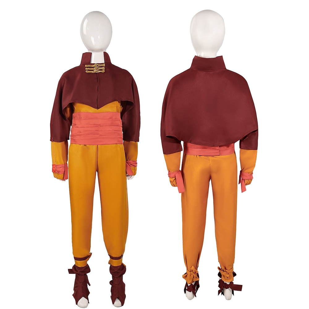 Inspiriert von Avatar:Die Legende von Aang (Avatar - Der Herr der Elemente) Arthur Aang Anime Cosplay Kostüme Japanisch Halloween Cosplay-Anzüge Schwert Langarm Kostüm Für Herren Jungen Lightinthebox