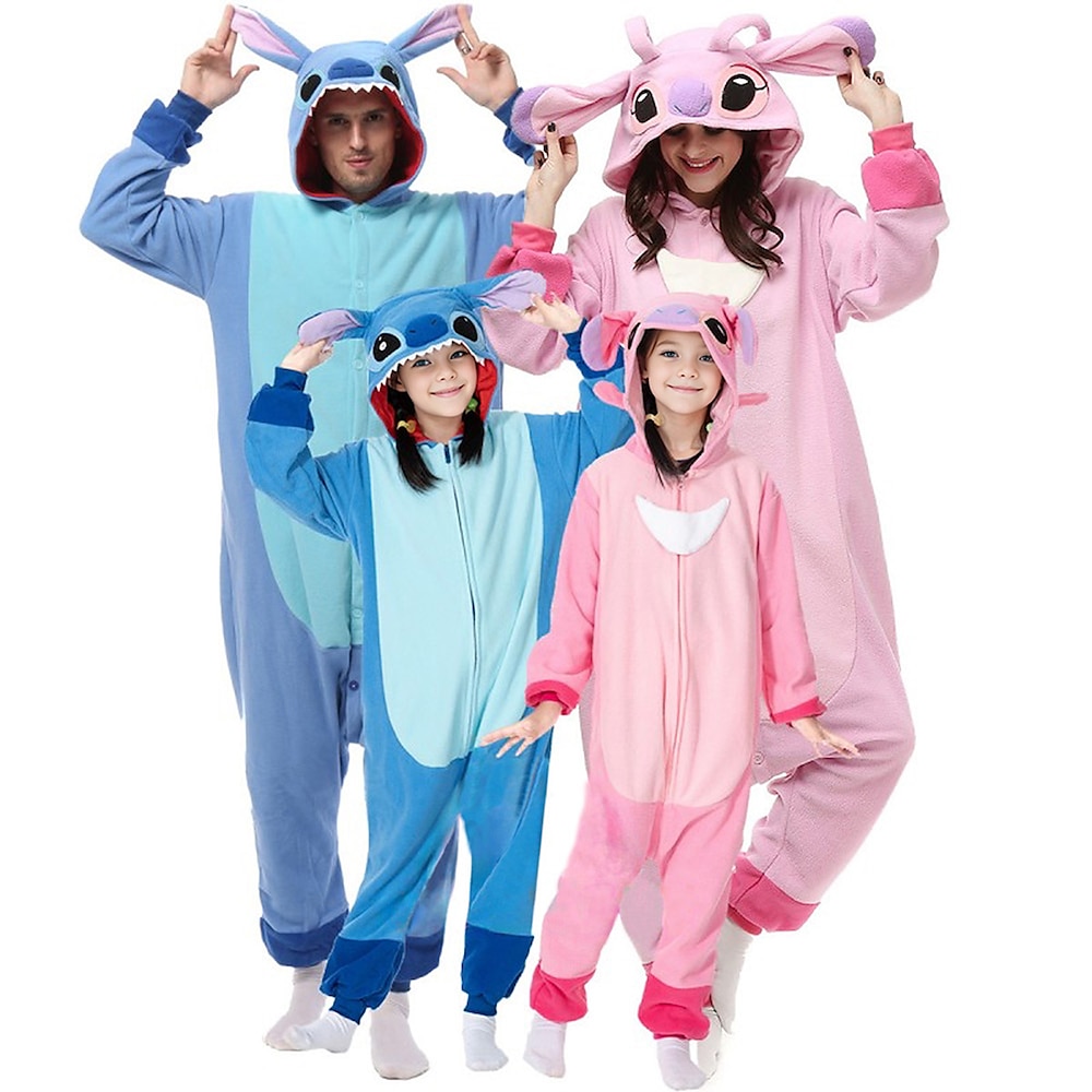 Kigurumi-Pyjamas für Paare, Halloween-Gruppen- und Familienkostüme, Cartoon-blaues Monster-Tier, Unisex-Onesie-Pyjama, lustiges Cosplay-Kostüm für Halloween, Tier-Nachtwäsche Lightinthebox