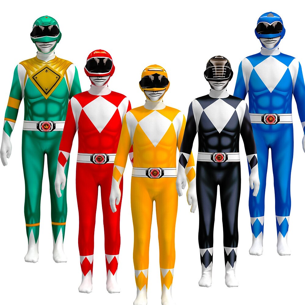 Mächtige Morphin Power Rangers Tommy Oliver Cosplay Kostüm Jumpsuit Herren Damen Jungen Film Cosplay Cosplay Karneval Maskerade Veranstaltung / Fest Maskerade Lightinthebox