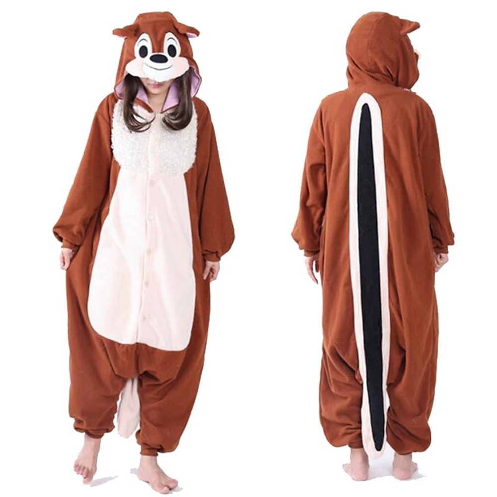 Erwachsene Tier Onesie-Kostüm Faschingskostüme Karton Streifenhörnchen Pyjamas-Einteiler Kigurumi-Pyjamas Charme Lustiges Kostüm Für Herren und Damen Karneval Karikatur Lightinthebox