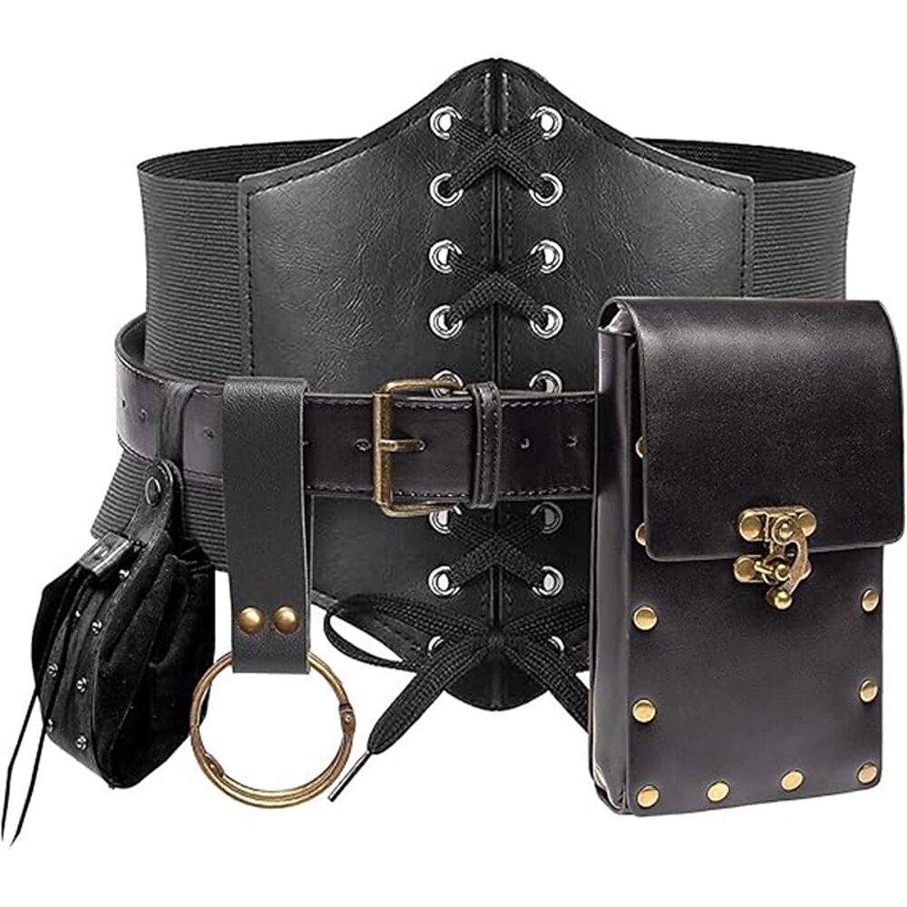 Retro Vintage Punk Gothic Mittelalterlich Steampunk Taillengürtel Scheide Gürteltasche Vikinger Tempelritter Walhalla Herren Damen Unisex Halloween Leistung Party LARP Korsett Lightinthebox