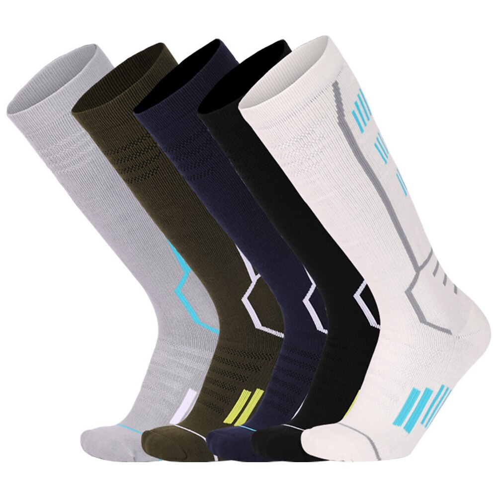 Unisex Socken Kompressionssocken Radsocken Sportsocken Sportsocken Camping / Wandern Outdoor Sport Radfahren / Fahrrad Fahrrad / Radsport rutschfest warm rutschhemmend 1 Paar Streifen Baumwolle Lightinthebox