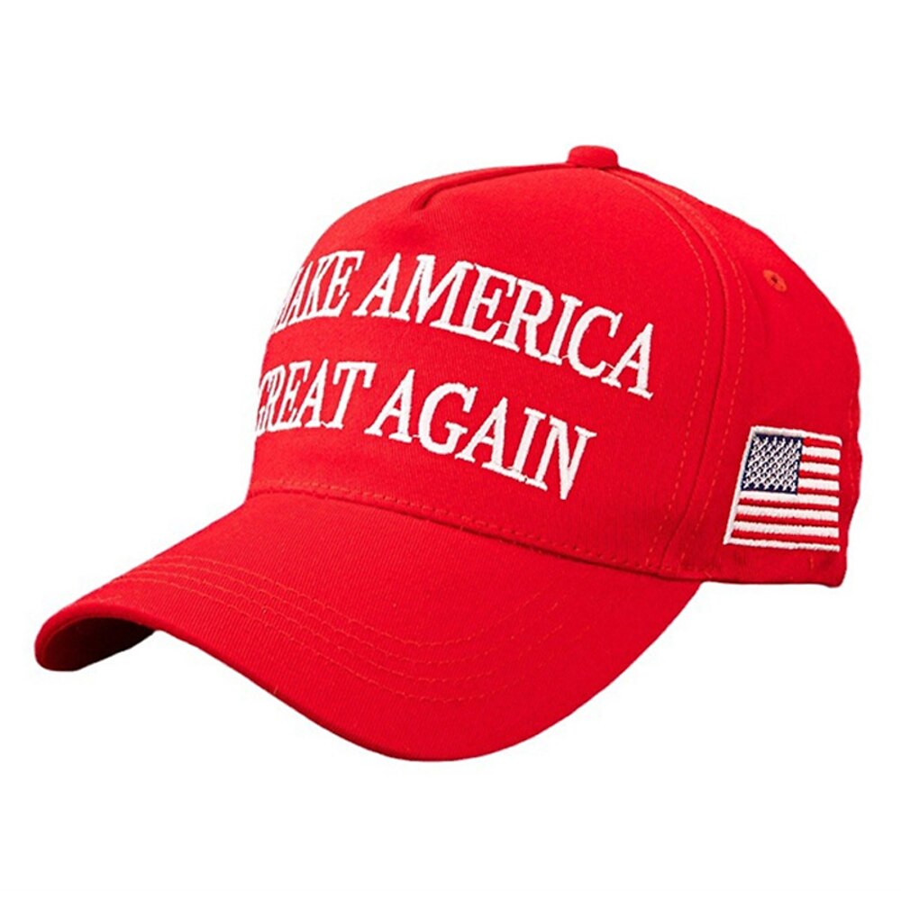 Herren Baseballkappe Trump Hut Make America Great Again Sonnenhut Schwarz Rot Baumwolle Bestickt Mode Casual Street Daily Letter Amerikanische US-Flagge Verstellbar Sonnenschutz Atmungsaktiv Lightinthebox