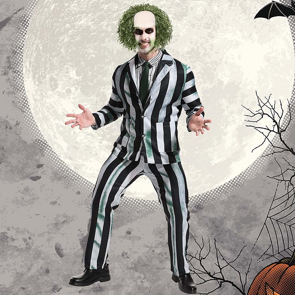 Beetlejuice 2 Horrorfilm Käfersaft Anzüge Blazer Erwachsene Herren Cosplay-Kostüm Party / Abend Karneval Einfaches Karnevalskostüm Lightinthebox