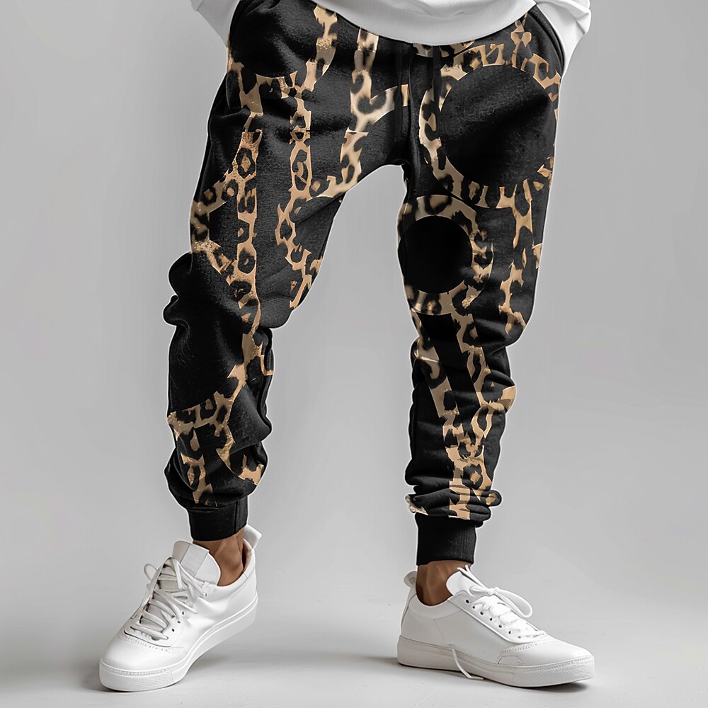 Herren Leopard-Druck Jogginghose Trainingshose Jogginghose Jogger Hosen Hose Mittlere Taillenlinie Elastischer Kordelzug in der Taille Modisch Brautkleider schlicht Party-Abendgarderobe Lightinthebox