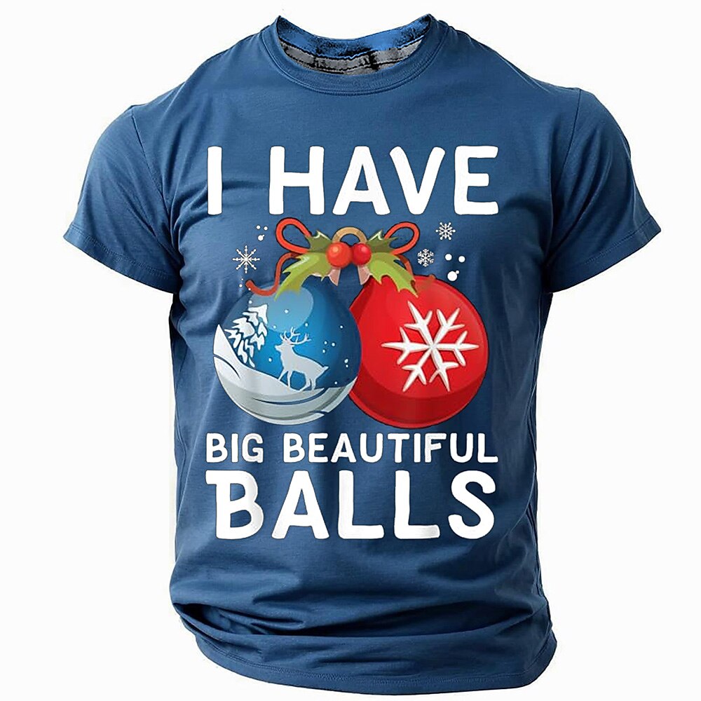 Weihnachten Herren lustige Weihnachten 3D T-Shirts Glocken Casual 3D Druck Party Urlaub schwarz rot Rundhals 3D Druck Frühlingamp;Sommer-Designerhemd Lightinthebox