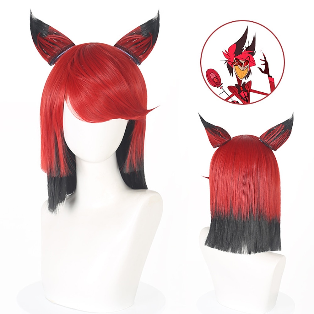 Anime Cosplay Perücke Hazbin Cosplay Hotel Alastor Haar Requisiten Halloween Karneval Weihnachtskostüm Cosplay Perücken Lightinthebox