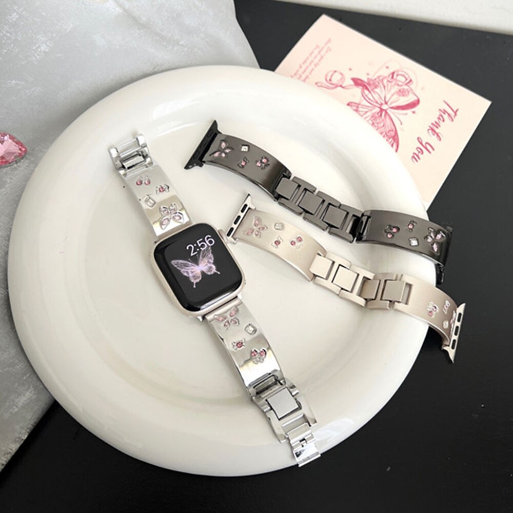 Solo-Loop Kompatibel mit Apple Watch Armband 38mm 40mm 41mm 42mm 44mm 45mm 49mm Bling-Diamant Metallverschluss Verstellbar Legierung Ersatzarmband für iwatch Ultra 2 Series 9 8 7 SE 6 5 4 3 2 1 Lightinthebox
