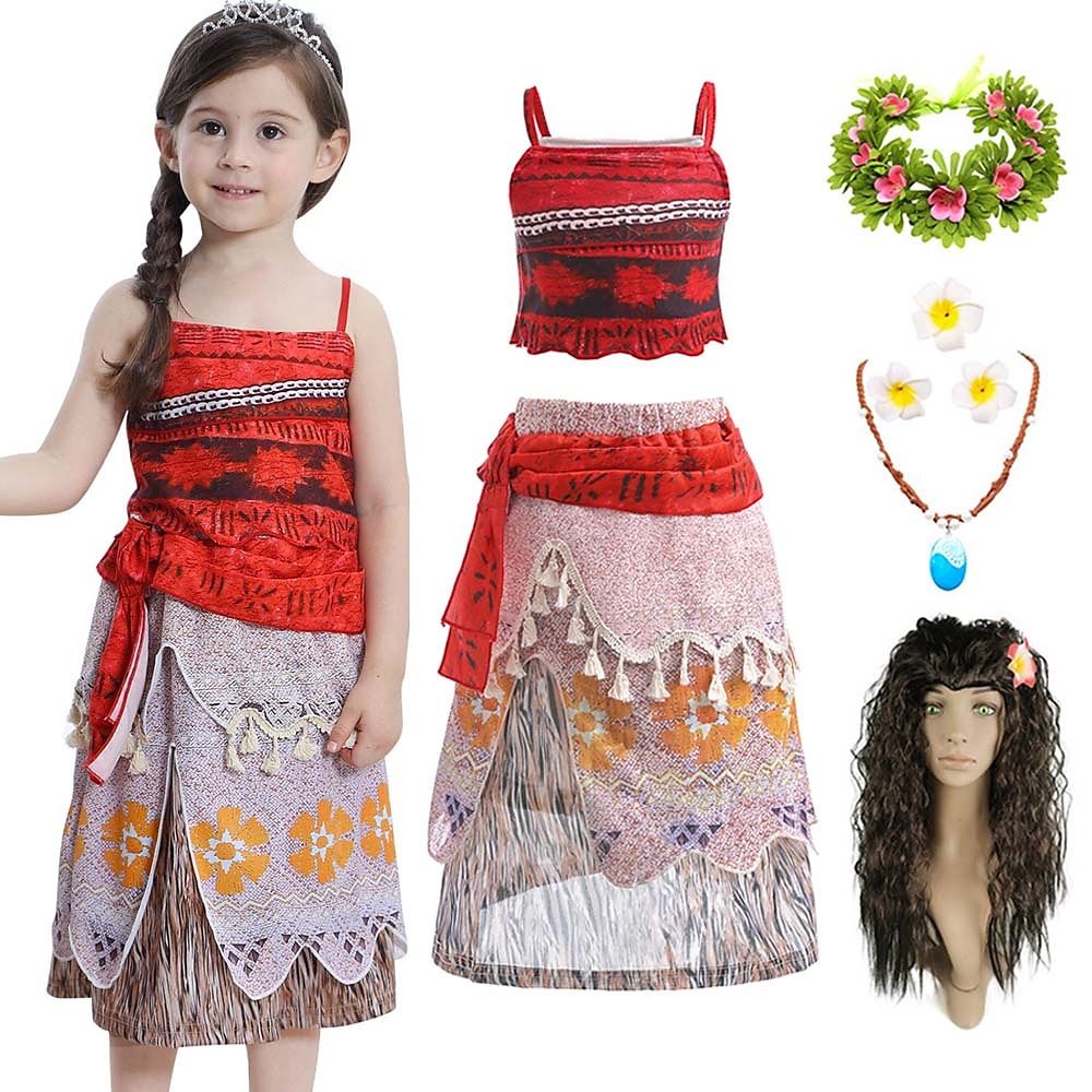 Prinzessin Moana Cosplay Kostüm Austattungen Mädchen Film Cosplay Urlaub Karneval Leistung Party Strand Lightinthebox