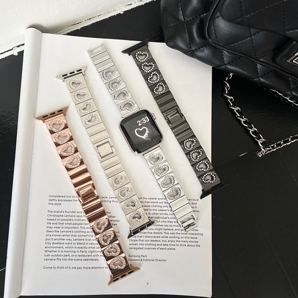 Solo-Loop Kompatibel mit Apple Watch Armband 38mm 40mm 41mm 42mm 44mm 45mm 49mm Damen Glitzer Bling-Diamant Legierung Ersatzarmband für iwatch Ultra 2 Series 9 8 7 SE 6 5 4 3 2 1 Lightinthebox