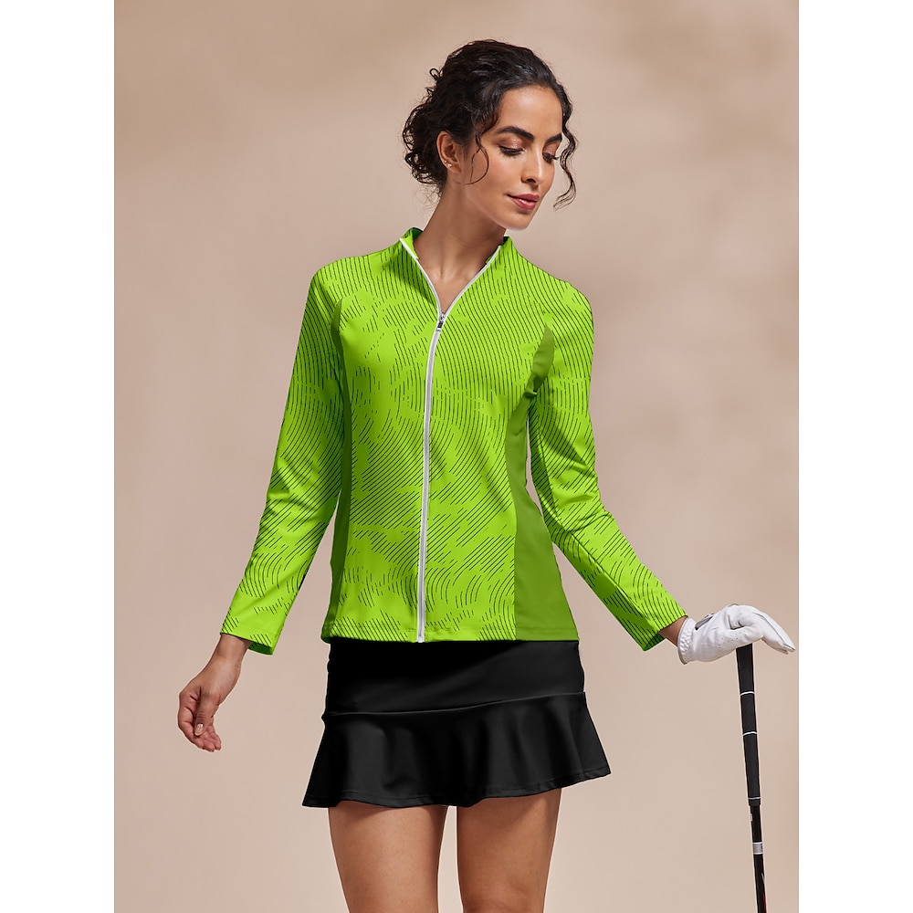 Damen Golfjacken Grün Langarm Shirt Damen-Golfkleidung, Kleidung, Outfits, Kleidung Lightinthebox