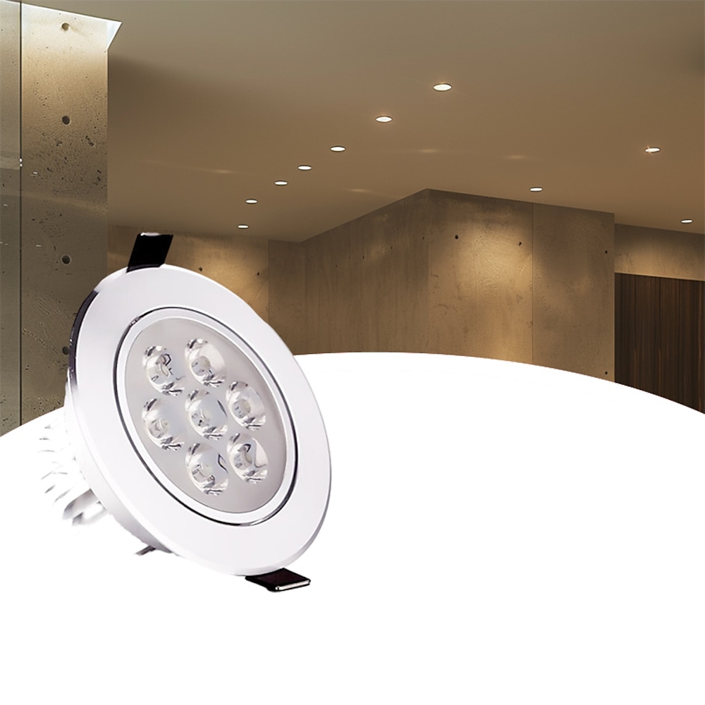 7 W 7 LEDs Einbau-LED-Downlights Deckenleuchten, Warmweiß/Kaltweiß, 85-265 V für Zuhause/Büro, einfache Installation, 1 Stück Lightinthebox