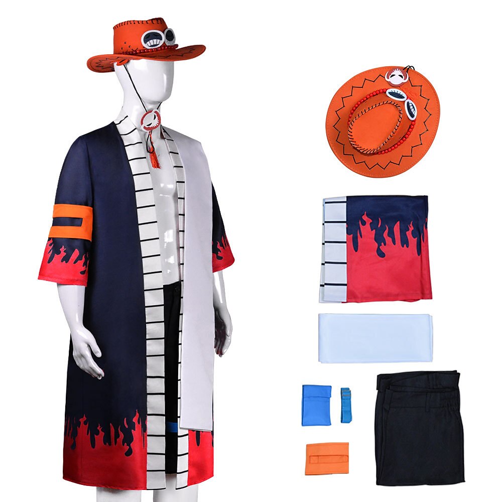 Inspiriert von One Piece Portgas·D· Ass Anime Cosplay Kostüme Japanisch Halloween Cosplay-Anzüge Kostüm Für Herren Lightinthebox