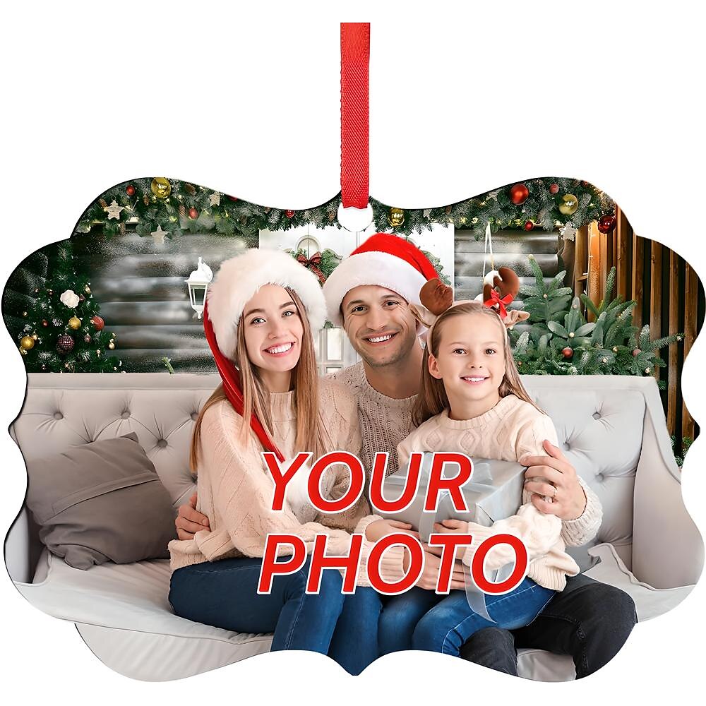 personalisierter Foto-Weihnachtsschmuck aus Holz, individuelles Bild, Christbaumschmuck, Weihnachtsdekoration, hängende Anhänger, Geschenke Lightinthebox